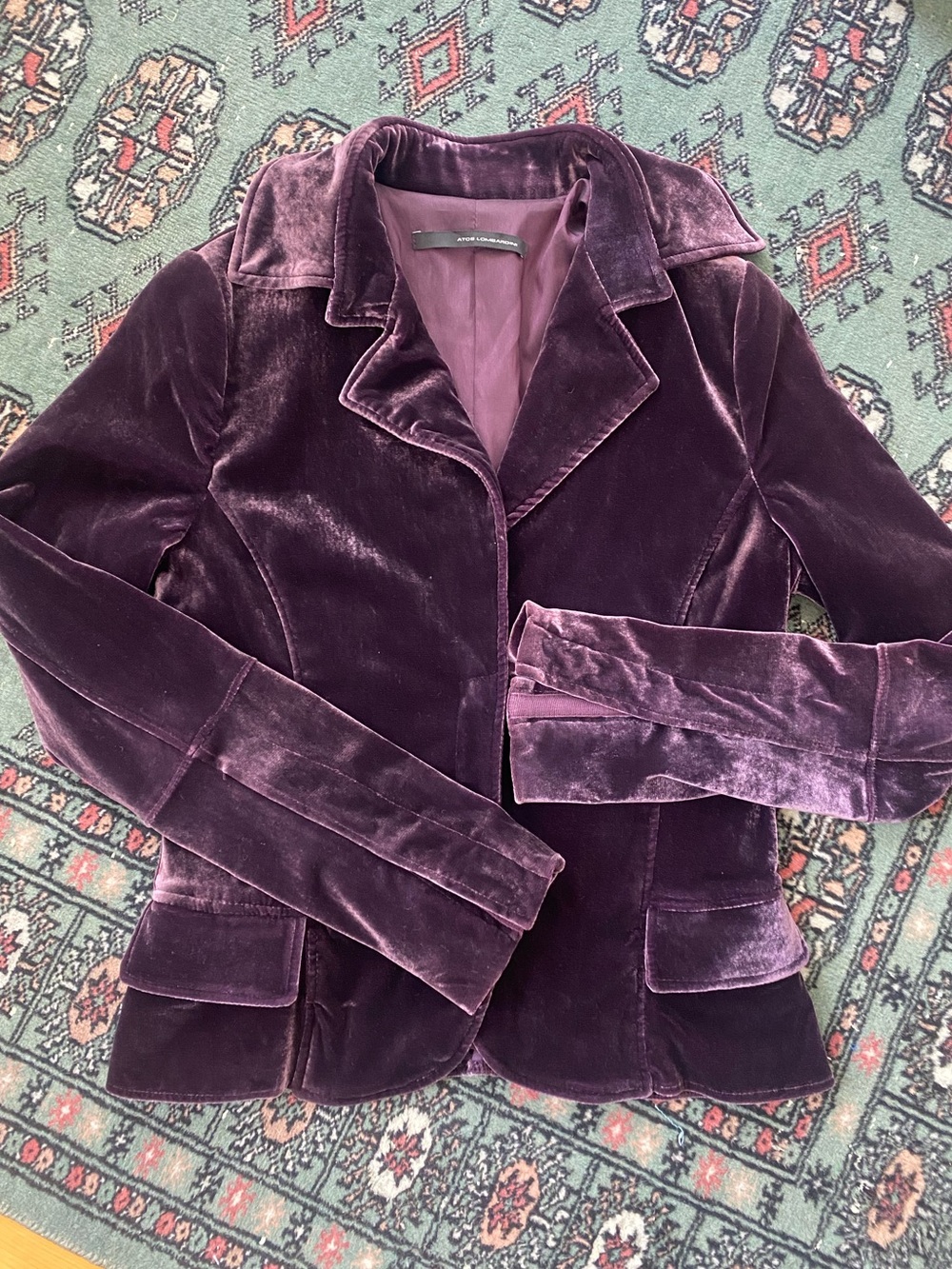 Atos Lombardini purple velvet tailored blazer Dark Academia Whimsigoth